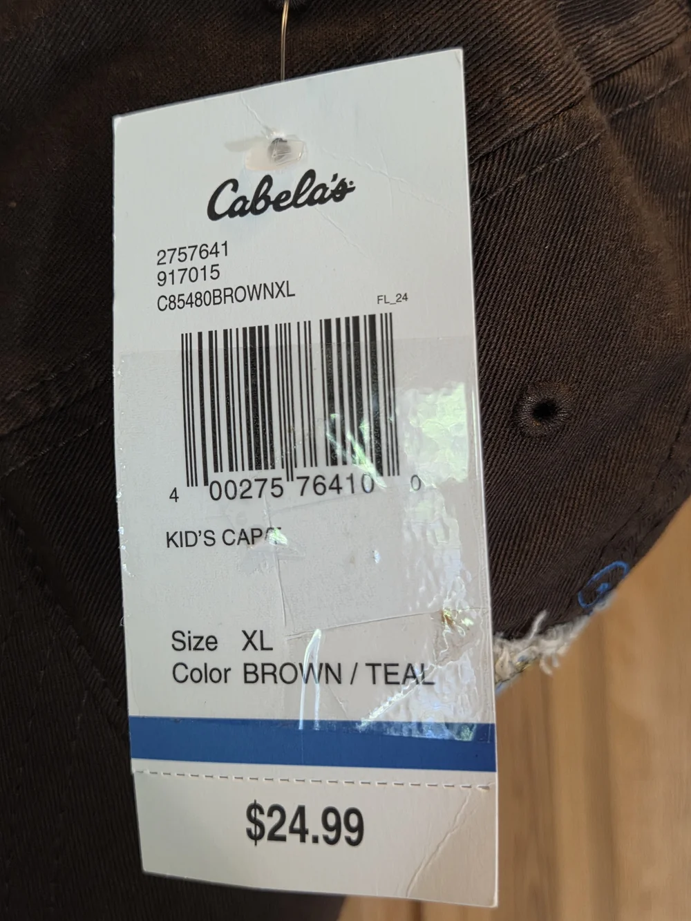 Girl's Cabela's Summer Teal & Brown Tee T-shirt XL & Matching Hat New /wtags